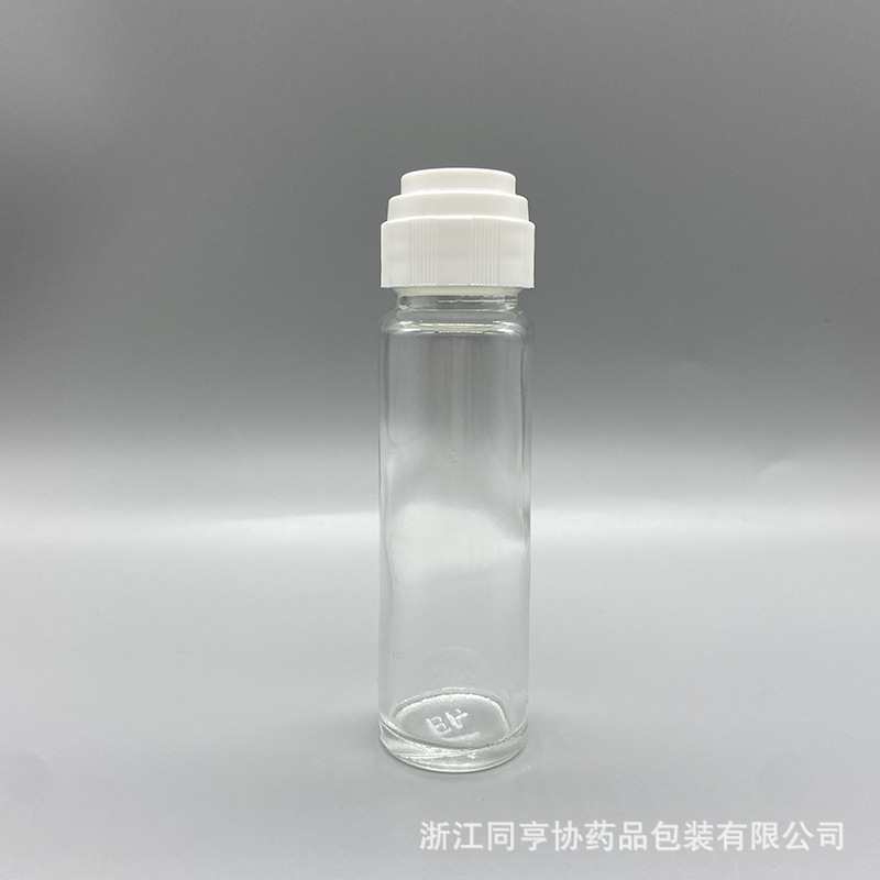 高档 30ml 透明玻璃 海绵头涂抹型玻璃瓶 肩膀酸痛药酒擦剂瓶