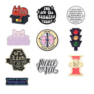 European and American Creative Brain English Box Series Brooch Set All-match Clothing Backpack Decorative Metal Badge