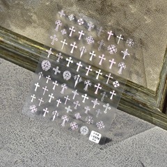 Tomoni Thin and Flexible 1370 Hot Back Glue Cute Nail Art Sticker Japanese Style Sticker 5D Nail Sticker Croix Star