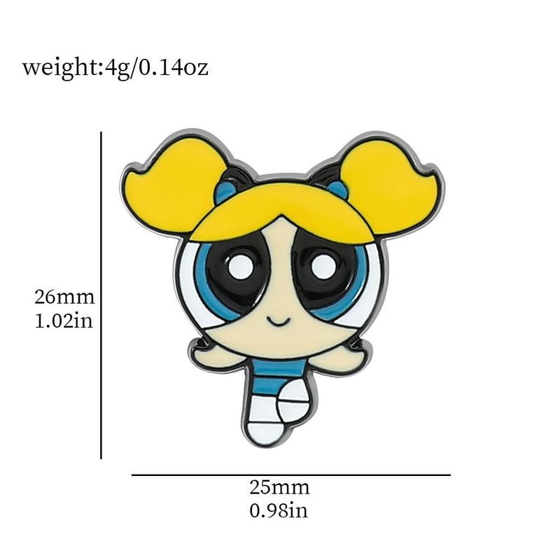 ヨーロッパとアメリカの映画やテレビの漫画のキャラクター少女メタルバッジパワーパフガールズ合金オイルドリップブローチアクセサリーピン|undefined