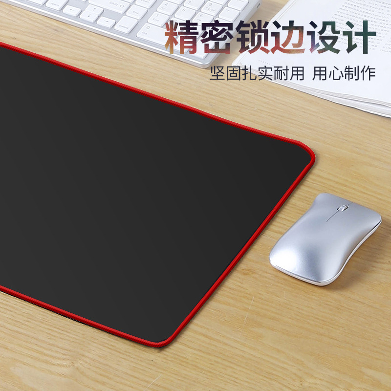 Office Gaming Mouse Mat Large and Thick Black Desk Pad Simple Advertising Mat with Printed Pattern