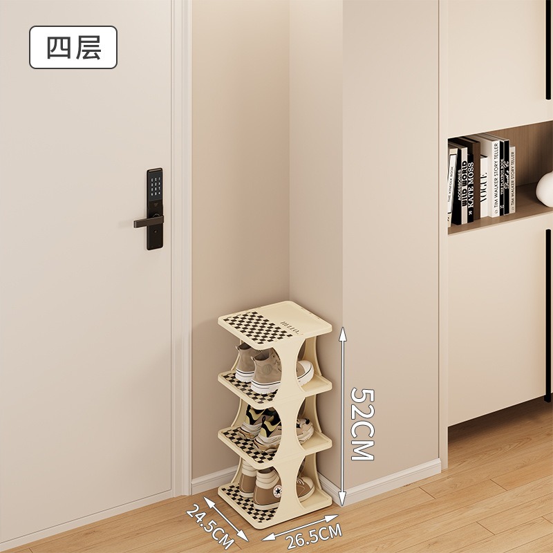 Zapatero simple ahorro de espacio pequeño pasillo de capas estrechas Zapatero puerta de casa hueco de múltiples capas Oficina dormitorio zapato gabinete image 9