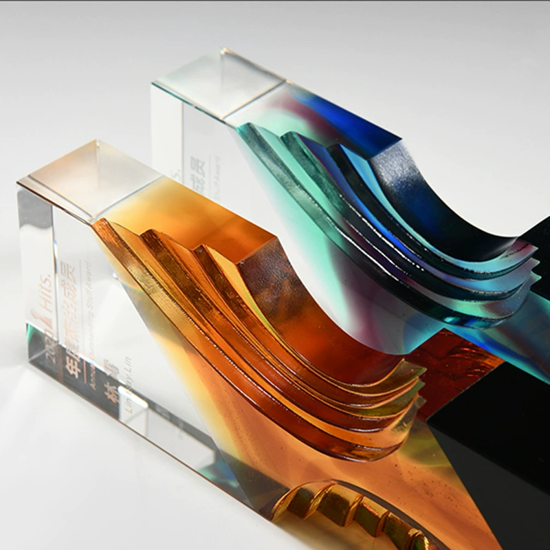 Подарок: Original Yaoguang Lightning Crystal Glass Trophy производство и гравировка Компания ежегодная встреча награда празднование выдающийся сотрудник медаль памятная