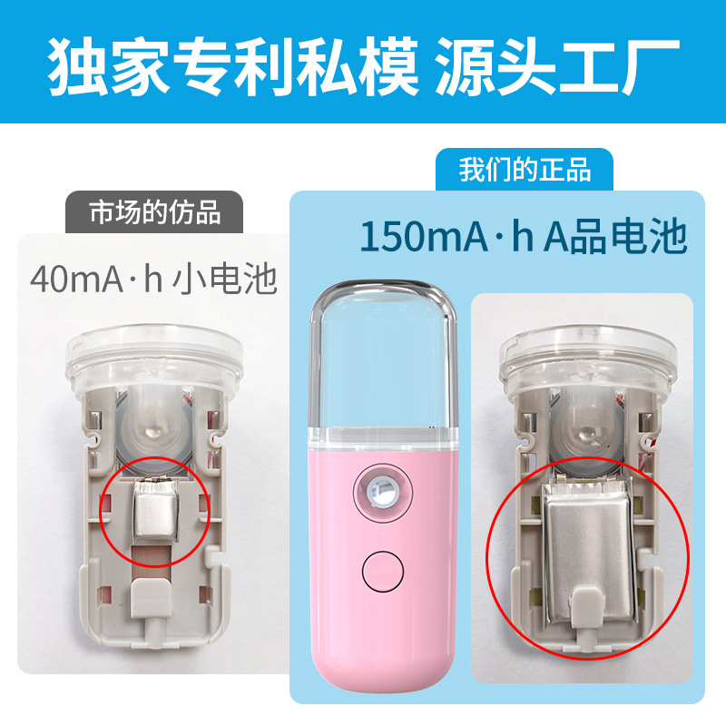 Nano Pulverizador de Bolas Pequeñas, Dispositivo Hidratante Portátil, Humidificador, Vaporizador Facial de Mano, Agua Desinfectante con Ácido Hipocloroso image 4
