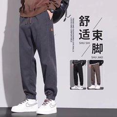 秋の新型男性カジュアル長ズボン2024工装ズボンゆるい運動束足ズボン