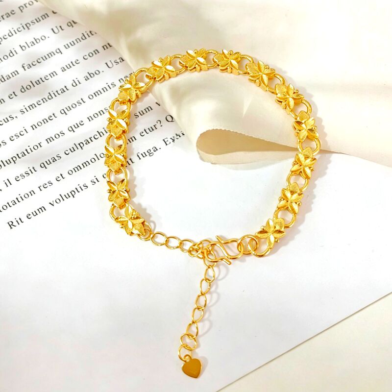 Vietnamese Gold-Plated Women's Bracelet, Four-Leaf Clover Bracelet, Trendy and Versatile, High-End Fashion, Wholesale Jewelry