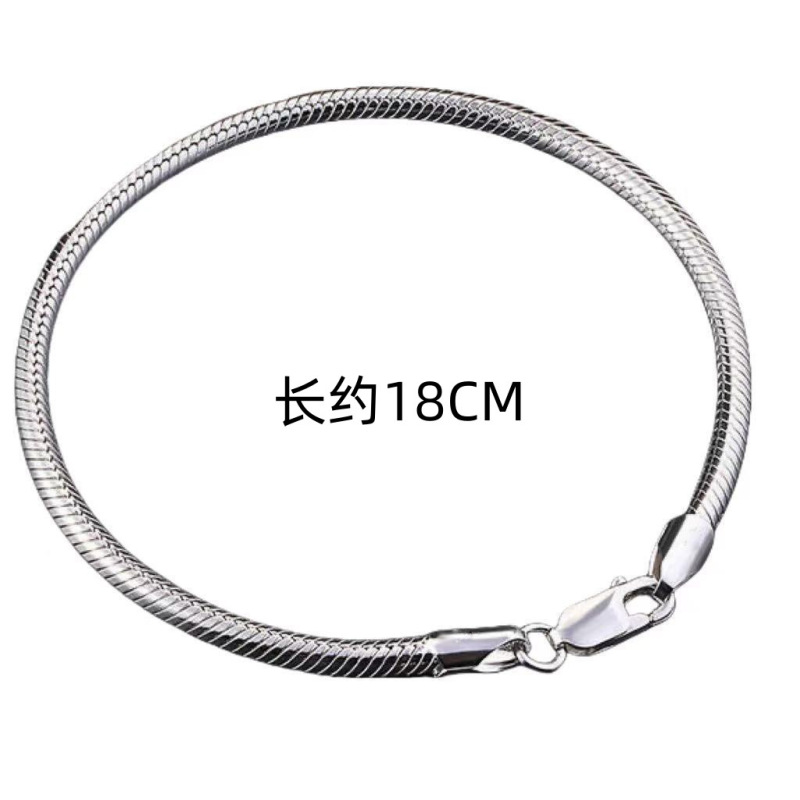 TEMU メッキ S925 シルバー越境電子商取引人気のパーソナライズされたライト高級スネークボーンブレスレット絶妙で多用途のカップルブレスレット男性と女性用|undefined