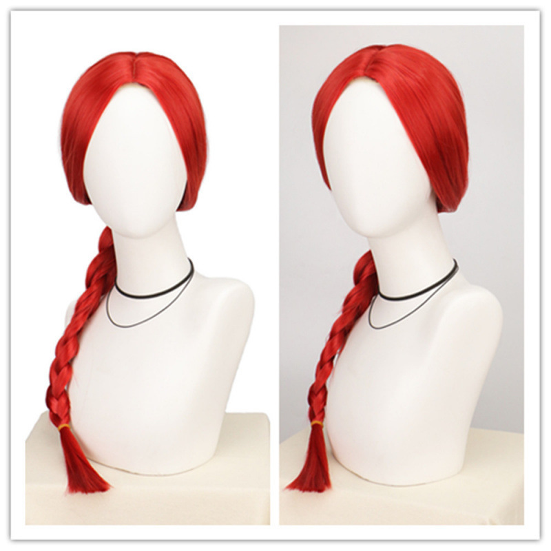 "Toy Story 4" Jessie anime wig COS red braided wig middle-parted red wig