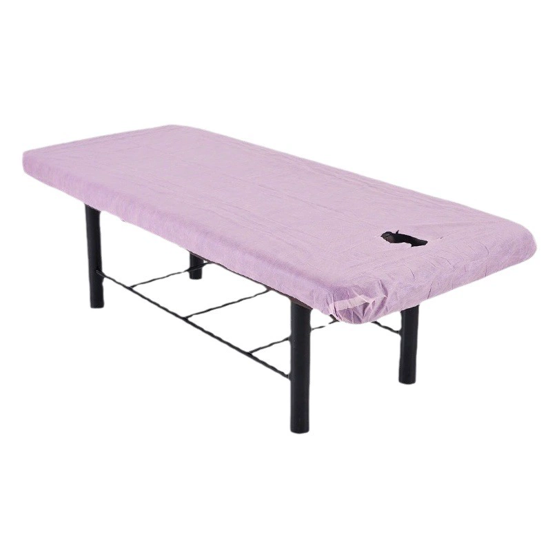 Одноразовый чехол для кушетки с отверстием, эластичный одноразовый чехол-простыня для салона красоты с краем, водонепроницаемый, специально для косметологических кушеток