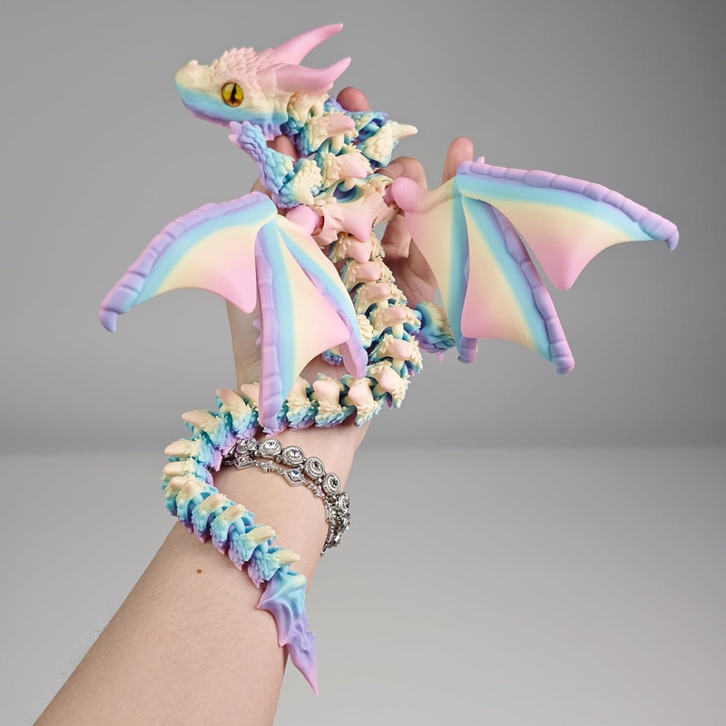 跨境新品3D打印双角恶魔飞龙带翅膀多关节灵活可动模型儿童的玩具|undefined
