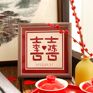 Warm cat Xi character diy handmade embroidery material package letter gift for girlfriend and friend wedding gift for wedding