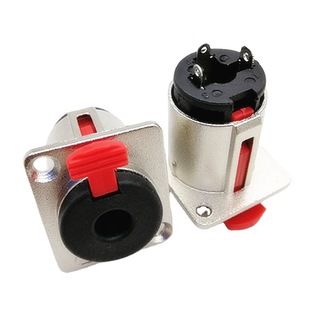 6.5 base with lock large three-core 6.35mm audio socket with lock 6.5 microphone socket stereo Silver