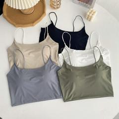 New ice silk camisole vest with chest pad all-in-one seamless beautiful back base breathable summer chest wrap underwear for women