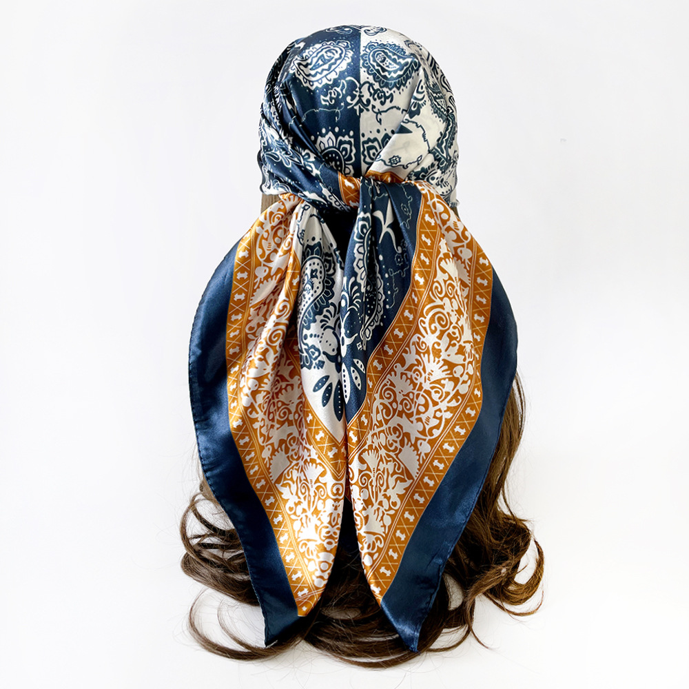 Women's Classic Silk Scarf Hijab Square Shawl For Head And Bag_voghion.com