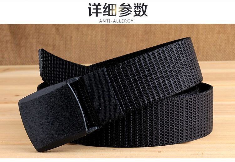 Men's Canvas Belt Student Military Training Sports Tactical Belt Outdoor Work Pants Versatile Thick Fabric Belt Cross-border Wholesale