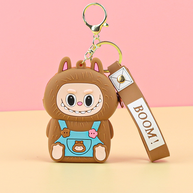 新しいラブブキーホルダーミニ財布漫画シリコン製小型財布イヤホンバッグ収納バッグ斜め掛けバッグ|undefined