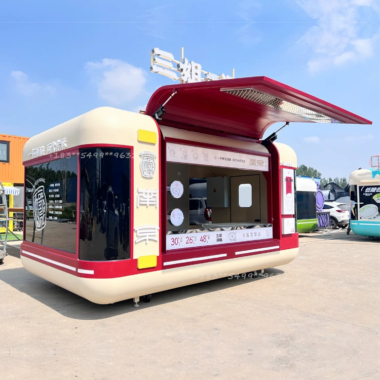 Электрический Flying Wing Gate Мобильный вагон-ресторан Коммерческая улица Кофе, молочный чай, напитки, красная карта, многофункциональный мобильный автомобиль