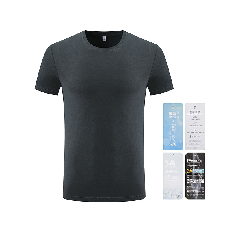 50 hombros, doble cara, antibacteriano, cuello redondo, manga corta, ropa de trabajo, camisa cultural, camiseta de algodón, logotipo personalizado