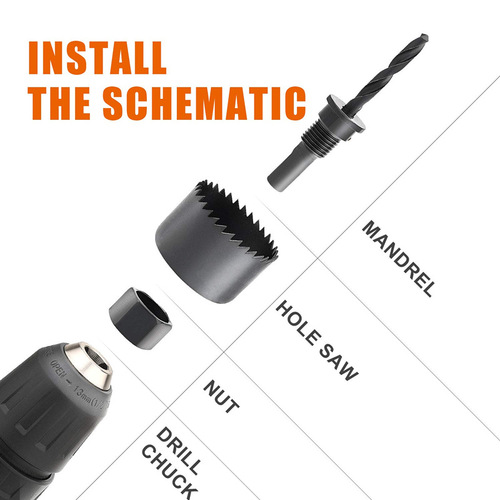 Cross-border 11pc 16-piece plastic boxed hole saw gypsum board hole opener 19mm64mm ceiling hole drilling set