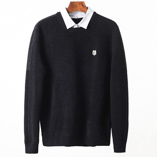 Remove the cabinet and wear three clothes! Chenille fake two-piece sweater men's winter thick pullover sweater men's 4D154
