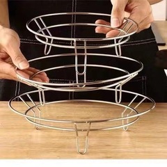 加厚不鏽鋼實芯線架簡易廚房隔熱防燙鍋架多用三腳置物架鍋墊