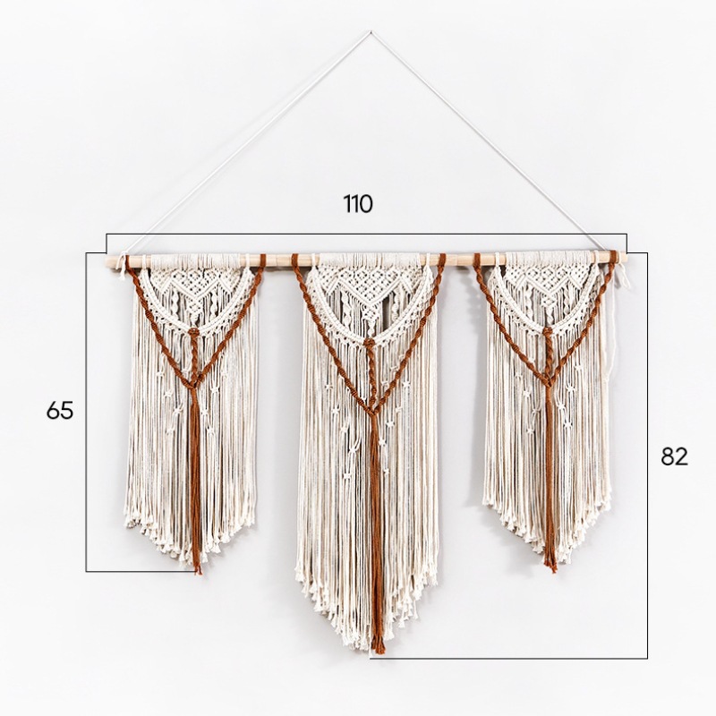 's Bohemian Tapestry Simple Decorative Hand-woven Tapestry Three-section Door Curtain Partition Removable