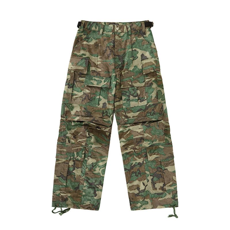 Herretøj Ankomst Far Camouflage Cargo Stor lommeprofil Løse funktionelle overalls_voghion.com