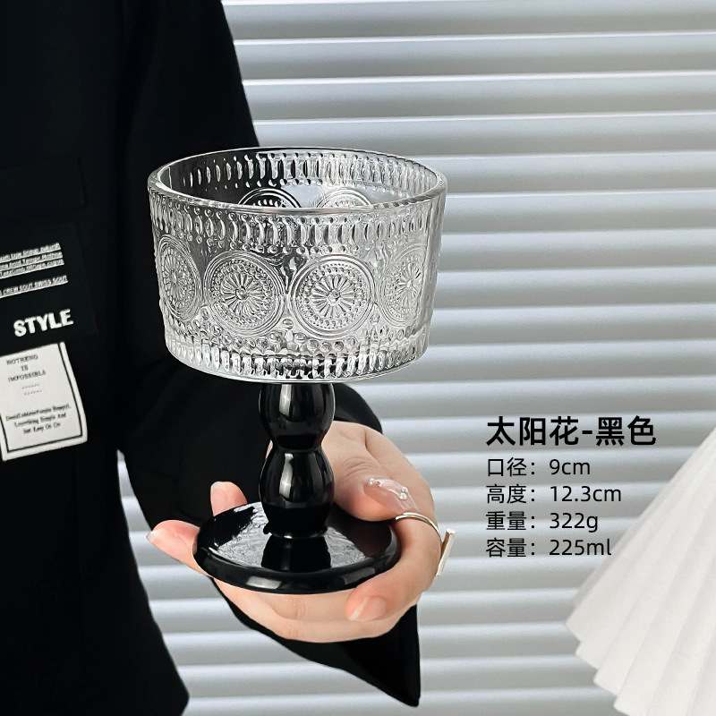 Nicho sensación de atmósfera copa de vino medieval copa de vidrio de pie alto copa de champán copa de vino tinto sensación alta copa de helado de viento