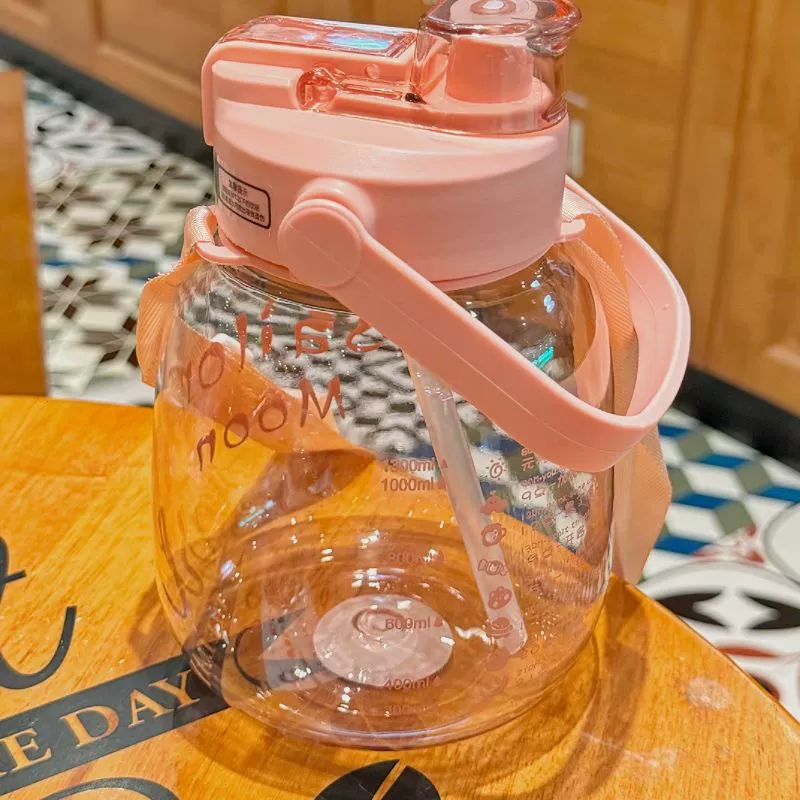 Summer capacious high quality straw with glass, anti-scald