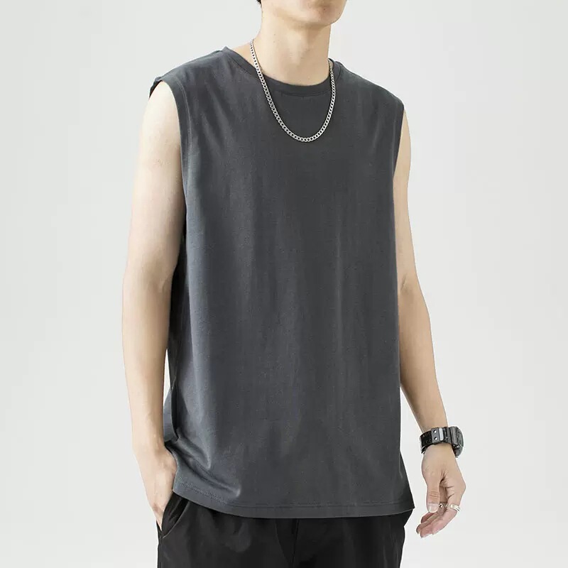 重ポンド240グラム純綿カン肩ベスト男性純色ノースリーブtシャツメーカー直販卸売り代理|undefined