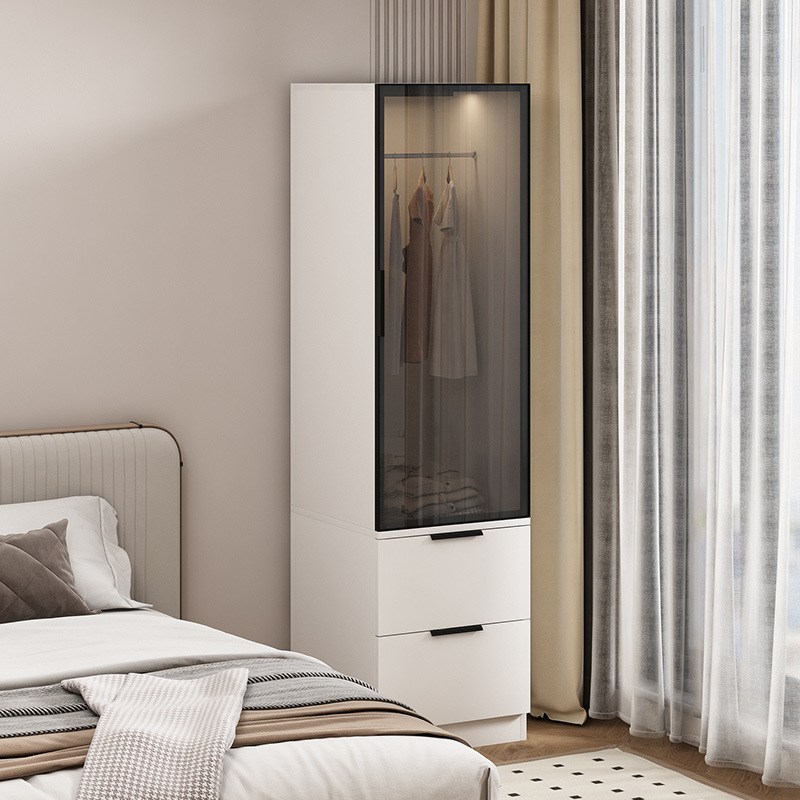 Bedside Small Wardrobe and Nightstand Combo for Home Use, Wall-Mounted, Space-Saving, Children's Single Wardrobe Cabinet