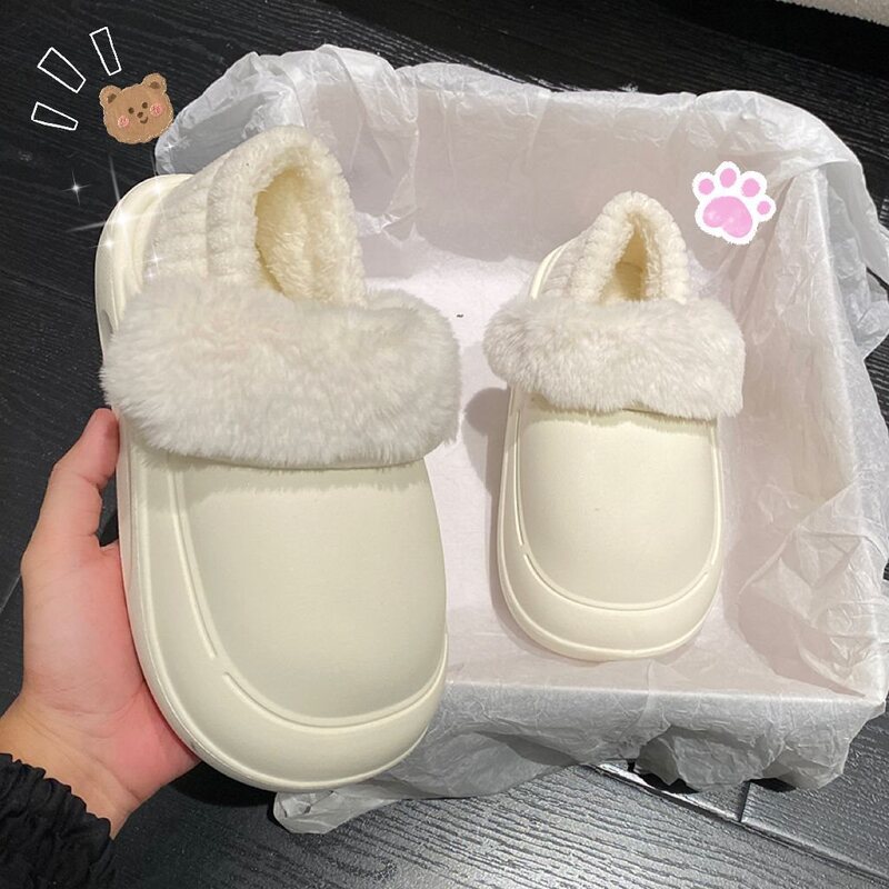 New Style Cotton Slippers for Women with Covered Heel, Winter Warm, Removable and Washable, Soft and Waterproof, Suitable for Home and Outdoor Use, for Couples and Students