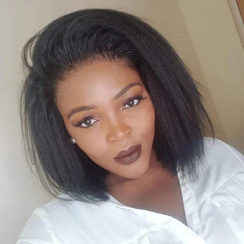 13X4 Front Hd Transparent Lace Yaki Wig