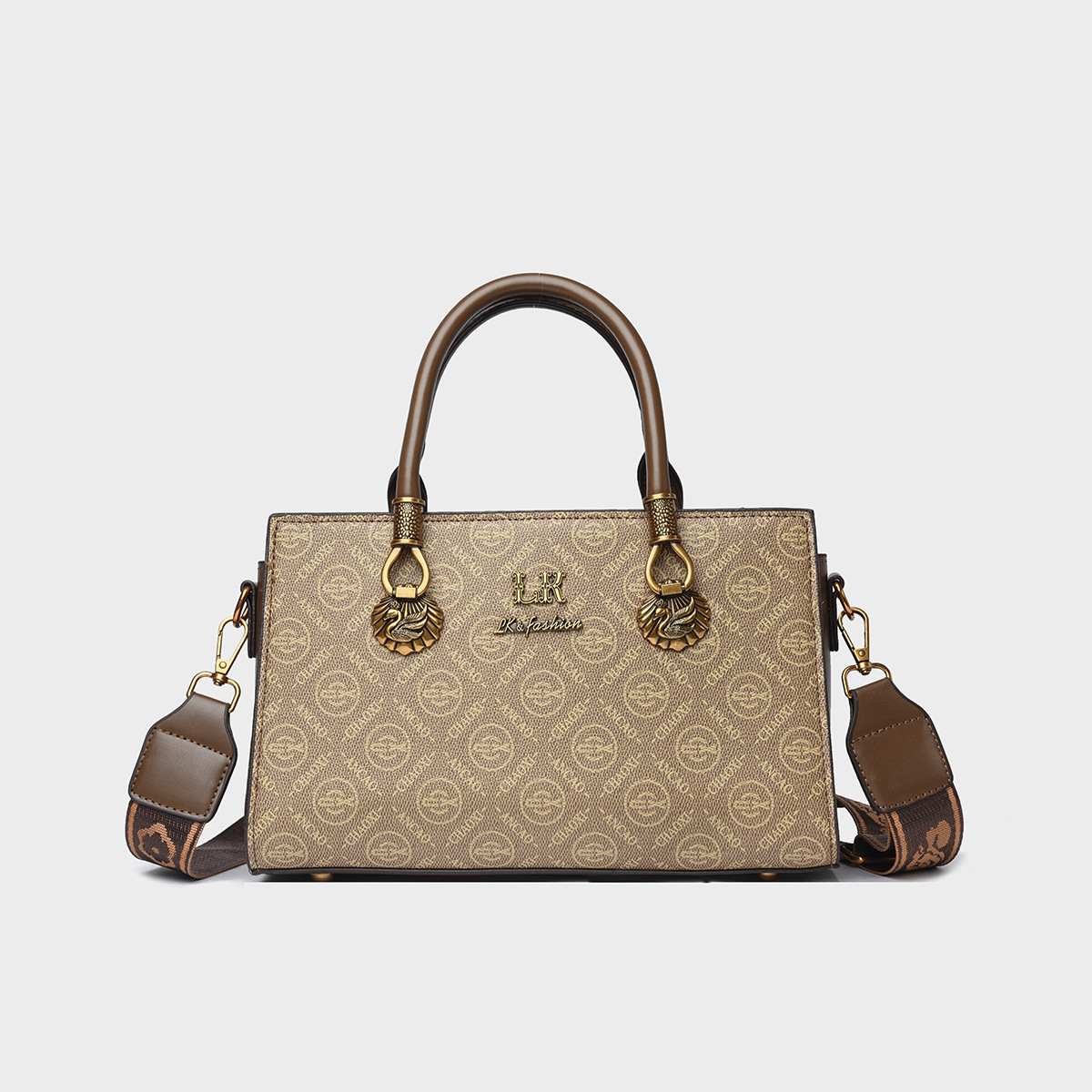 2024 invierno nuevo estilo de transmisión en vivo retrógrado impresión bolso especial de moda de gran capacidad bolso de hombro de mujer