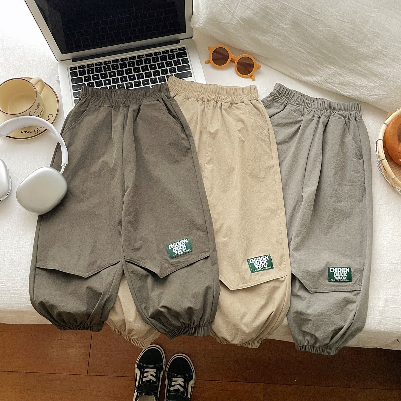 Boys' Summer Pants Quick-Dry Sports Lightweight Mosquito-Proof Casual Cargo Pants Summer Children's Loose Pants Shangqiu Children's Clothing
