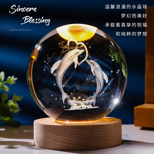 Cross-border creative crystal ball wholesale Valentine's Day gifts, ornaments, handicrafts, luminous night lights, birthday gifts for girls