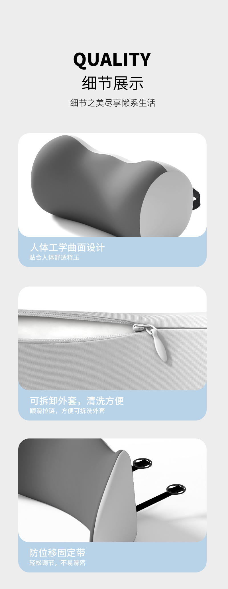 Cross-Border Car Seat Gap Lumbar Support Memory Foam Lumbar Pillow Car Driving Waist Protection Artifact Slow Rebound Lumbar Support Cushion