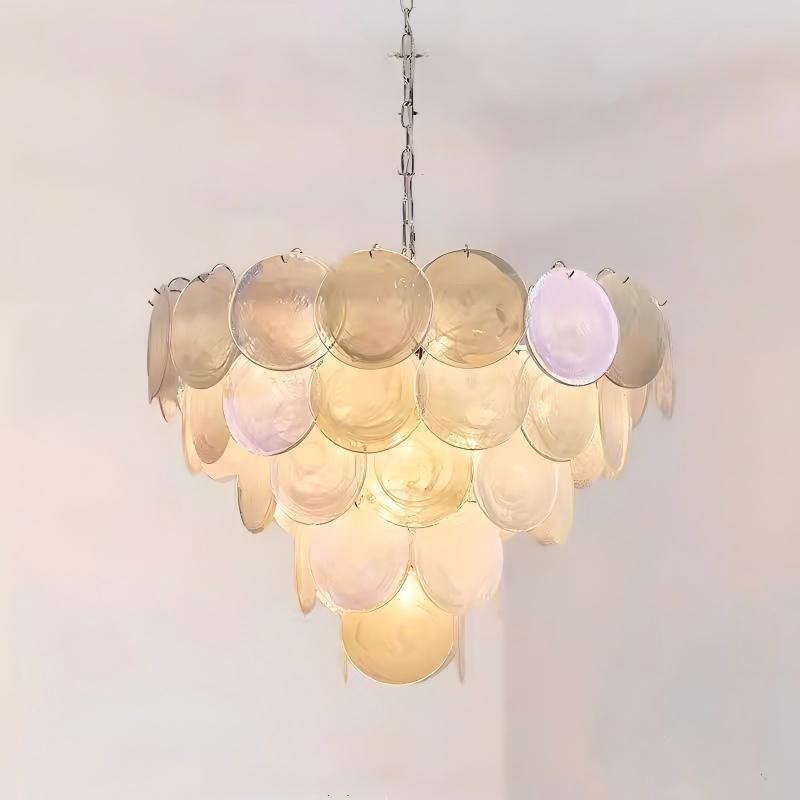 French-Style Vintage Murano Glass Chandelier, Retro High-End Dining Room Lamp, Light Luxury Art Bedroom Lighting