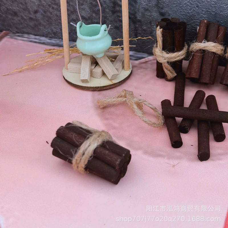 Кукольный домик, рождественская сцена, миниатюрная модель дров, ручная работа, кухня «сделай сам», креативные аксессуары для украшения сцены