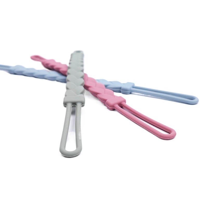 Cross-border Baby teether calmante Cadena de chupete de silicona de calidad alimentaria clip de chupete anti-gota cuerda de silicona cadena anti-caída