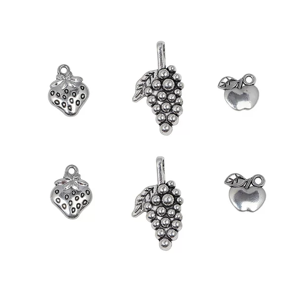 Cross-Border Exclusive Fruit Series Pendants: Grape, Strawberry, Apple Charms for DIY Necklaces, Bracelets, Earrings, and Accessories