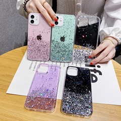 iPhone16Promax金箔携帯電話ケース、Apple15Pグリッター14透明保護ケース、落下防止、滑り止めに適しています。