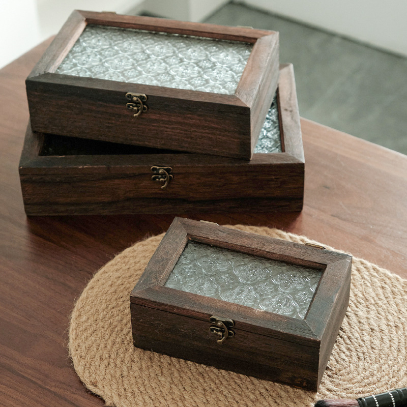 Cross-Border Best-Selling Begonia Flower Desktop Storage Box, New Chinese-Style Retro Bedroom Miscellaneous Items Organizer, Flip-Top Large Jewelry Box