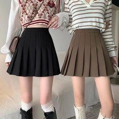 2025 新プリーツスカート韓国スタイルハイウエスト A ラインショートスカート女性の春夏 jk 白秋と冬の大きいサイズのチェック柄スカート