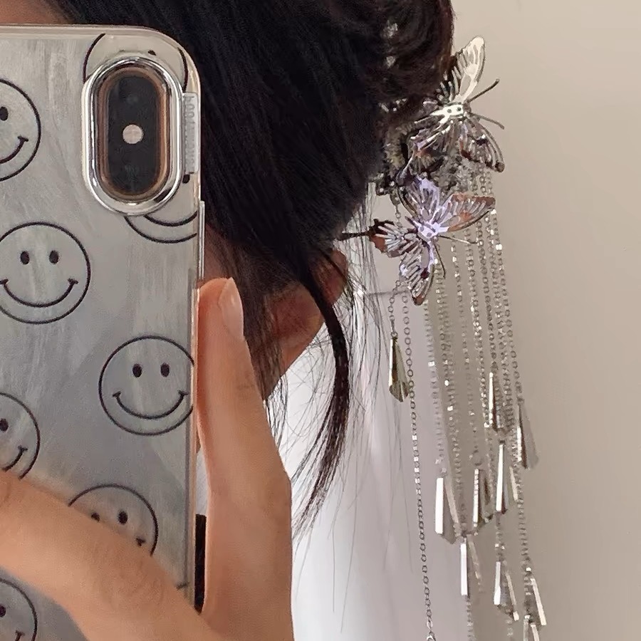 Nueva mariposa metálica china pinzas de cabello chicas estilo antiguo pinzas de cabello