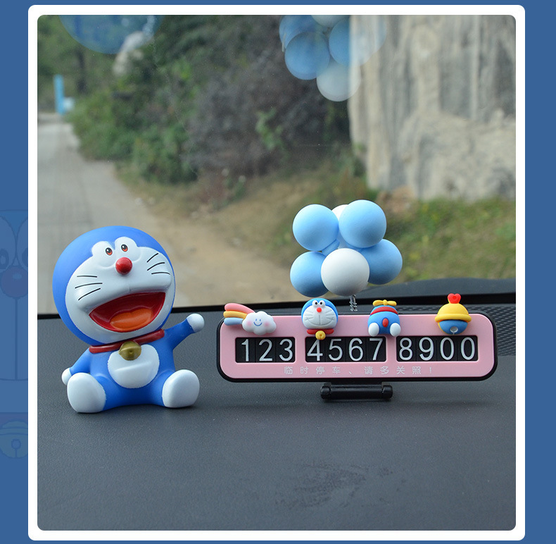 Doraemon car parking number plate cartoon temporary parking card car interior accessory car decoration temporary parking sign