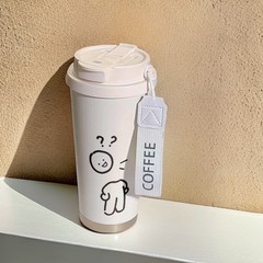 ストローカップ超萌え保温カップ大容量携帯随行コーヒーカップ運動車載男女学生卸売り