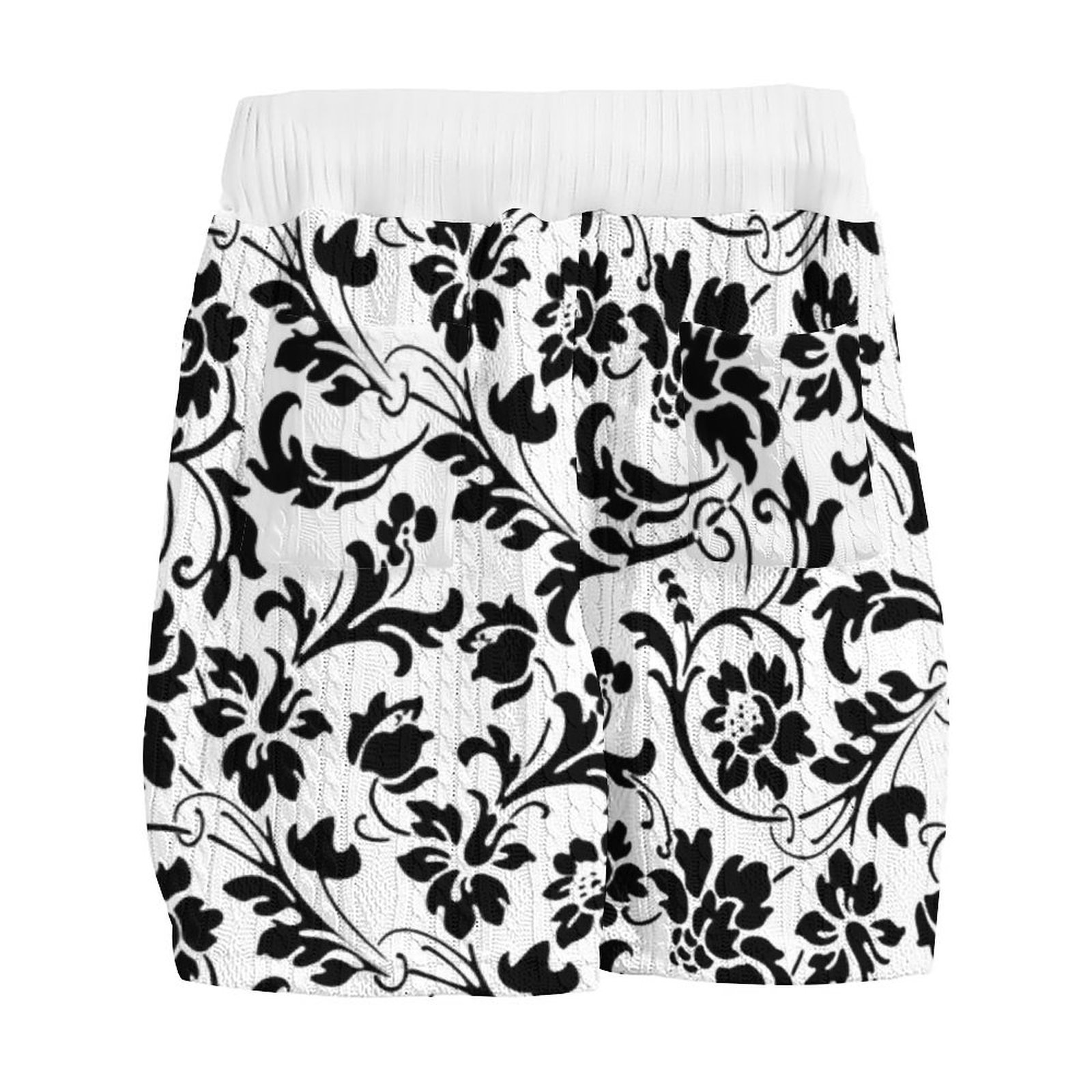 Herrenbekleidung, modischer Hawaii-Print, übergroßer, überschnittener Schulter, gestrickter kurzärmeliger Shorts-Anzug für Herren_voghion.com