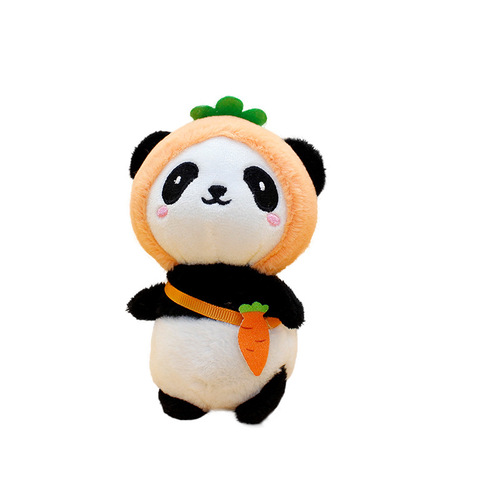 Creative Fruit Panda Plush Doll Backpack Keychain Car Key Pendant Bag Accessories Gift Toss