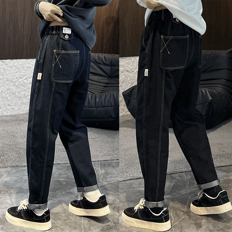2025 New Black Jeans Men's American Loose Straight Tapered Casual Pants Men's Summer 2025 Trend